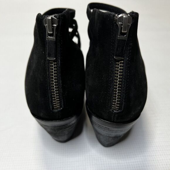 Eileen Fisher James Black Sandals Size 9.5 Strappy Nubuck Block Shoeties - Picture 6 of 13